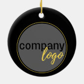 SIMPLE BUSINESS LOGO BLACK XMAS VAKANTIEDISPLAY KERAMISCH ORNAMENT (Achterkant)