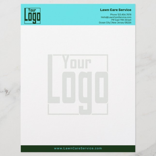 Simple Business Logo Blue & Dark Green Briefhoofd (Voorkant)