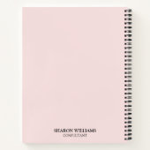 Simple Business Logo Blush Pink Monogram Initiaal Notitieboek (Achterkant)