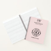 Simple Business Logo Blush Pink Monogram Initiaal Notitieboek (Binnen)