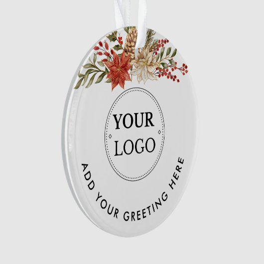 Simple Business Logo Branded Christmas Greenery Ornament (voorkant)
