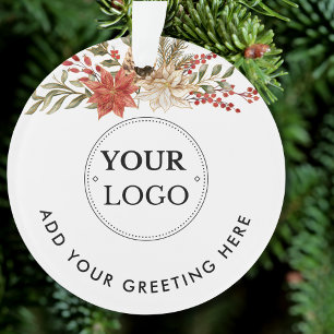 Simple Business Logo Branded Christmas Greenery Ornament