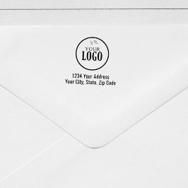 Simple Business Logo Custom Return Address Zelfinktende Stempel