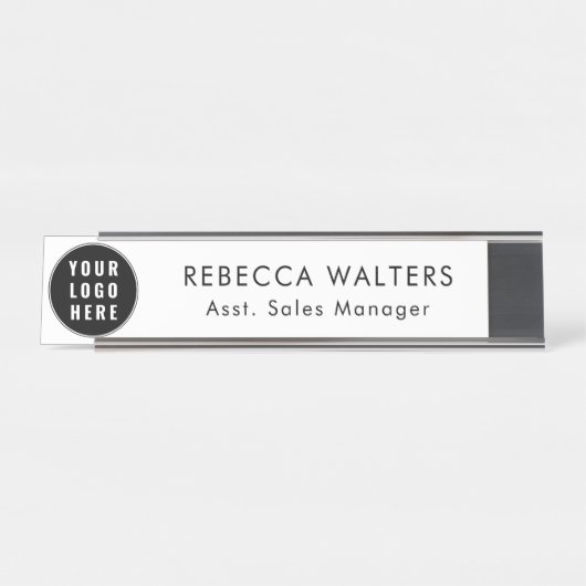 Simple Business Logo Employees Custom Bureau Naambordje (Voorkant)