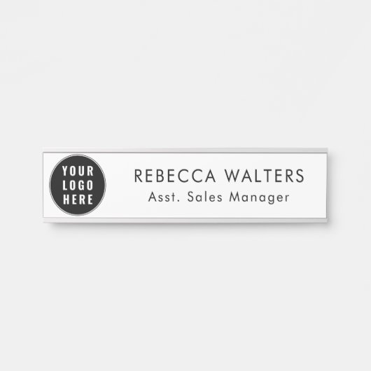 Simple Business Logo Employees Modern Custom Deurbordje (Voorkant)