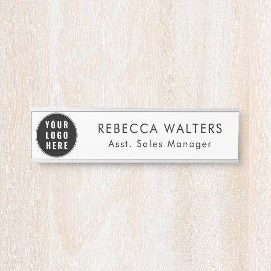 Simple Business Logo Employees Modern Custom Deurbordje (Voorkant)