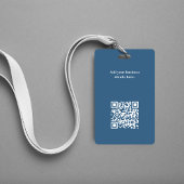 Simple Business Logo Foto QR Code Blauw Badge