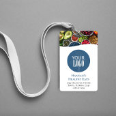 Simple Business Logo Foto QR Code Blauw Badge