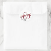 Simple Business Logo Happy Holidays Script Ronde Sticker (Tas)