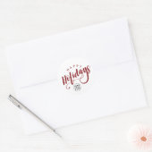 Simple Business Logo Happy Holidays Script Ronde Sticker (Envelop)