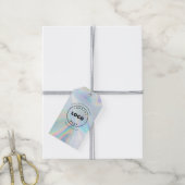 Simple Business Logo Holographic Custom Cadeaulabel (Met Touw)