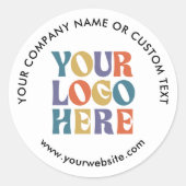Simple Business Logo Packaging Shipping White Ronde Sticker (Voorkant)