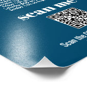 Simple Business Logo QR Code Blauw Foto Afdruk (Hoek)
