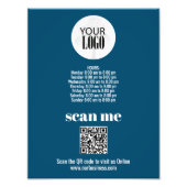 Simple Business Logo QR Code Blauw Foto Afdruk (Voorkant)