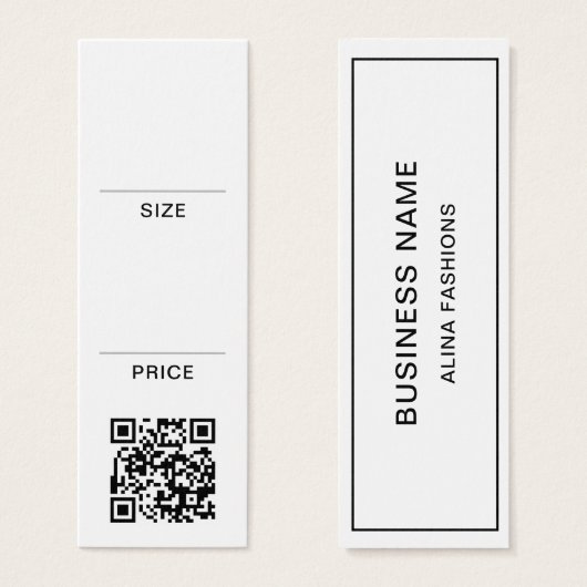 Simple Business Logo QR Code Display Prijs Label Mini Visitekaartjes (Voorkant /achterkant)