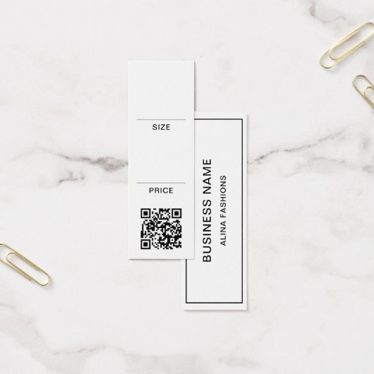 Simple Business Logo QR Code Display Prijs Label Mini Visitekaartjes (Kantoor)
