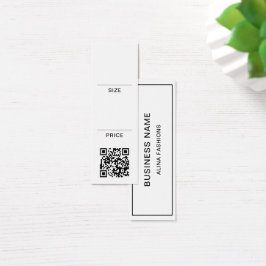 Simple Business Logo QR Code Display Prijs Label Mini Visitekaartjes