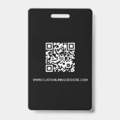 Simple Business Logo QR code Medewerker foto zwart Badge (Achterkant)