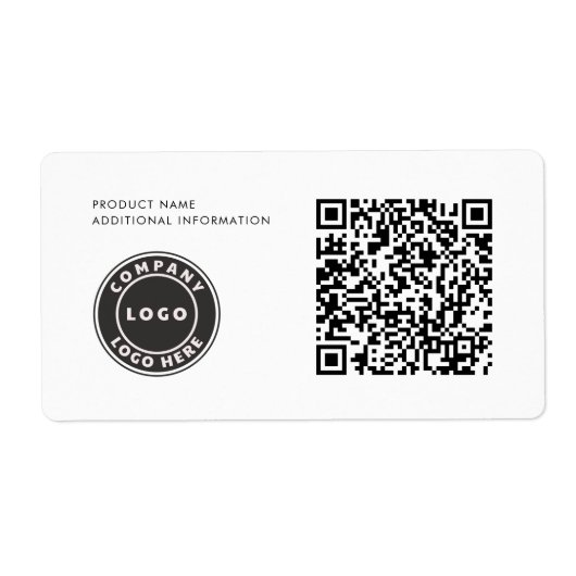 Simple Business Logo QR Code Product-ID Etiket (Voorkant)