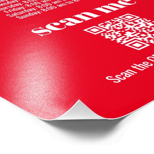 Simple Business Logo QR Code Rood Foto Afdruk (Hoek)