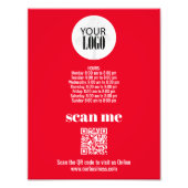 Simple Business Logo QR Code Rood Foto Afdruk (Voorkant)