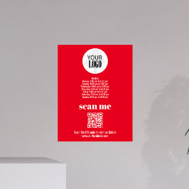 Simple Business Logo QR Code Rood Foto Afdruk