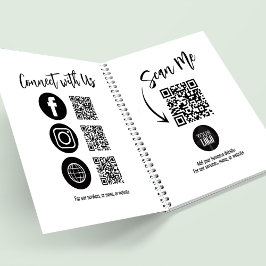 Simple Business Logo QR-code Social Media Notitieboek