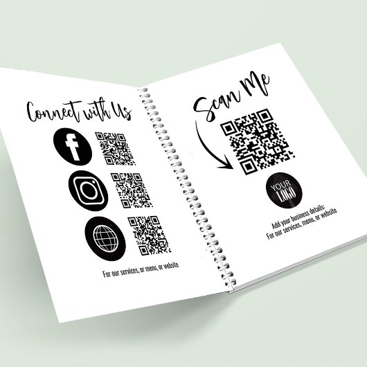 Simple Business Logo QR-code Social Media Notitieboek