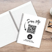 Simple Business Logo QR-code Social Media Notitieboek
