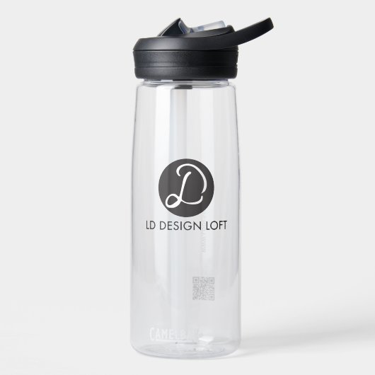 Simple Business logo QR code website Gepersonalise Waterfles (Links)