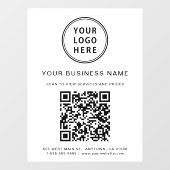 Simple Business Logo QR Code Wit Raamsticker (Vel)