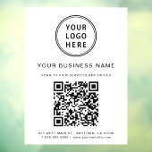 Simple Business Logo QR Code Wit Raamsticker (Vel 3)