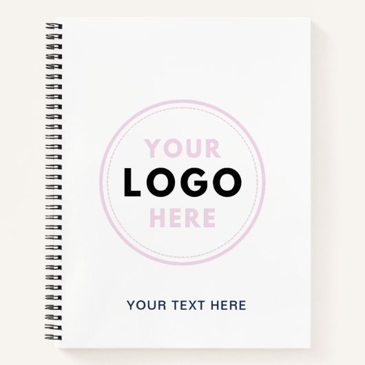 Simple Business Logo tekst en QR code Notitieboek (Voorkant)