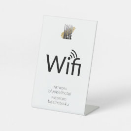 Simple Business Logo WiFi Password Network Reclamebord Met Voetstuk
