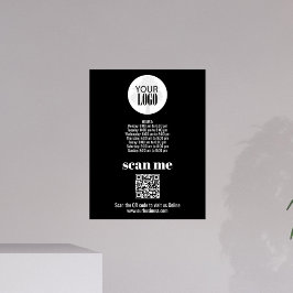 Simple Business Logo Zwart-wit QR Code Foto Afdruk