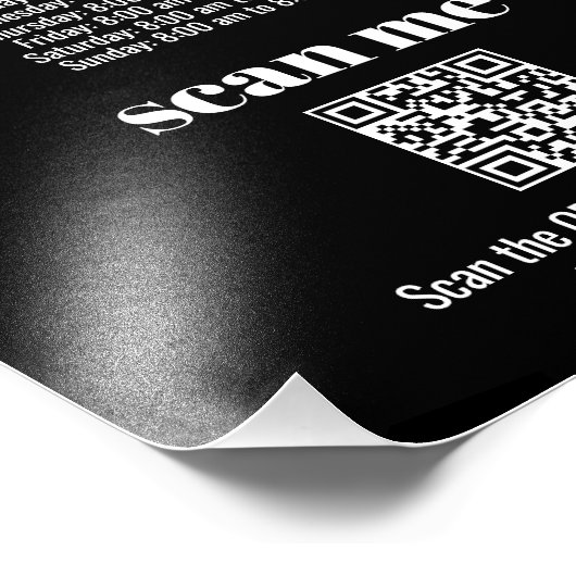 Simple Business Logo Zwart-wit QR Code Foto Afdruk (Hoek)