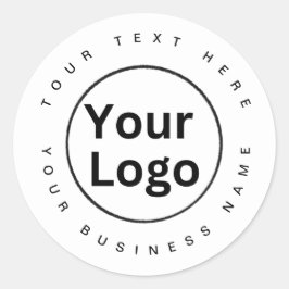 Simple Business Logo zwart-wit Ronde Sticker