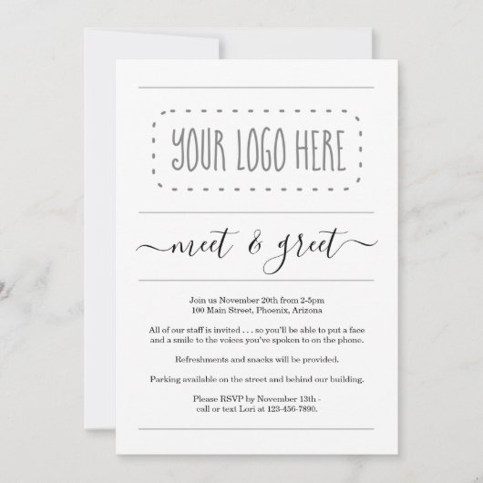 Simple Business Meet and Greet - Voeg Logo toe Kaart (Voorkant)
