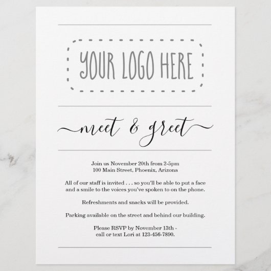 Simple Business Meet & Greet Invitation Voeg Logo  Flyer (Voorkant)