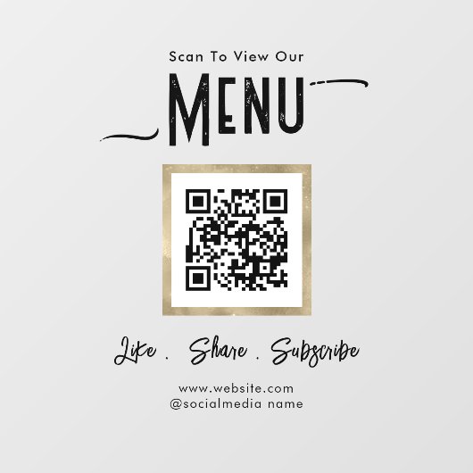 Simple Business Menu Connect Raamsticker (Vel)