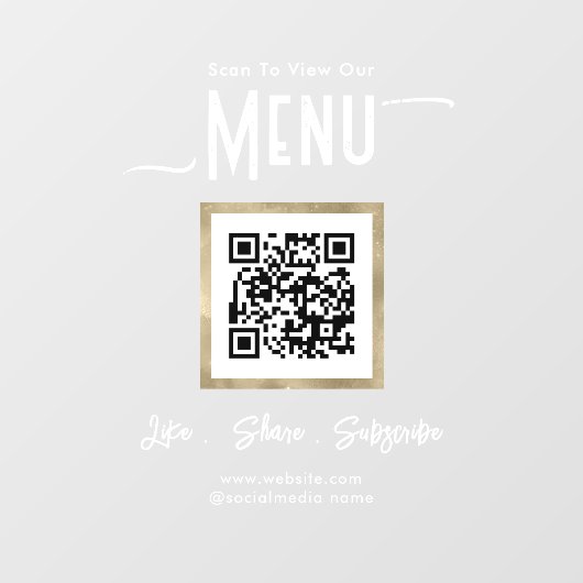 Simple Business Menu Connect Raamsticker (Vel)