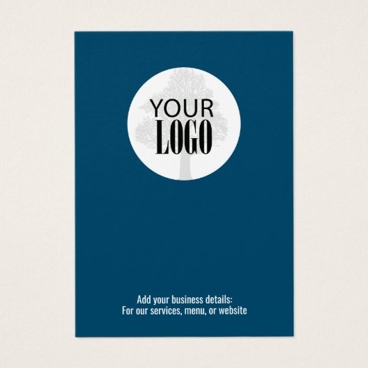 Simple Business Minimalist Logo QR Code Blauw Visitekaartje (Voorkant)