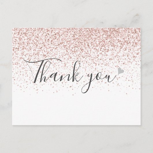 Simple Business Script Roos Gold Dank u Briefkaart (Voorkant)