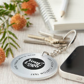 Simple Business Silver Logo Medewerker Sleutelhang Sleutelhanger (Voorkant Rechts)