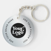 Simple Business Silver Logo Medewerker Sleutelhang Sleutelhanger (Achterkant)
