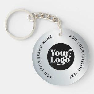 Simple Business Silver Logo Medewerker Sleutelhang Sleutelhanger