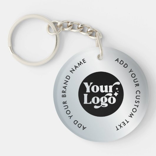 Simple Business Silver Logo Medewerker Sleutelhang Sleutelhanger (Voorkant)