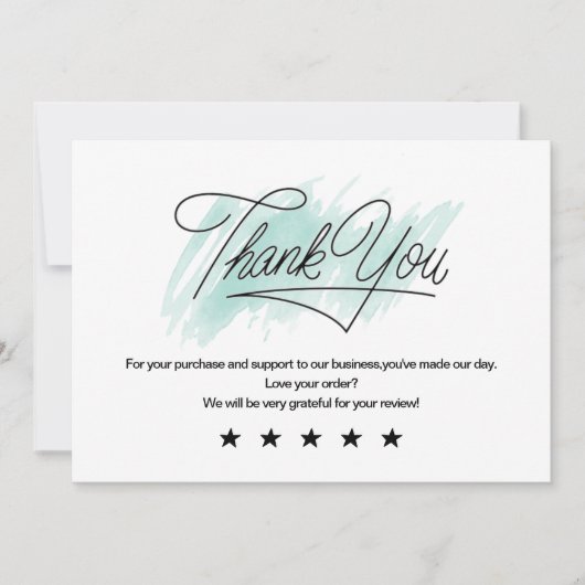 Simple Business Thank You Card, Logo toevoegen Bedankkaart (Voorkant)