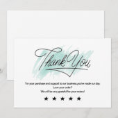 Simple Business Thank You Card, Logo toevoegen Bedankkaart (Voorkant / Achterkant)