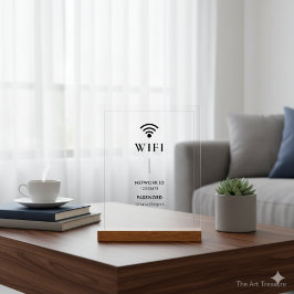 Simple Business  Wifi Password and Network  Acryl Bord